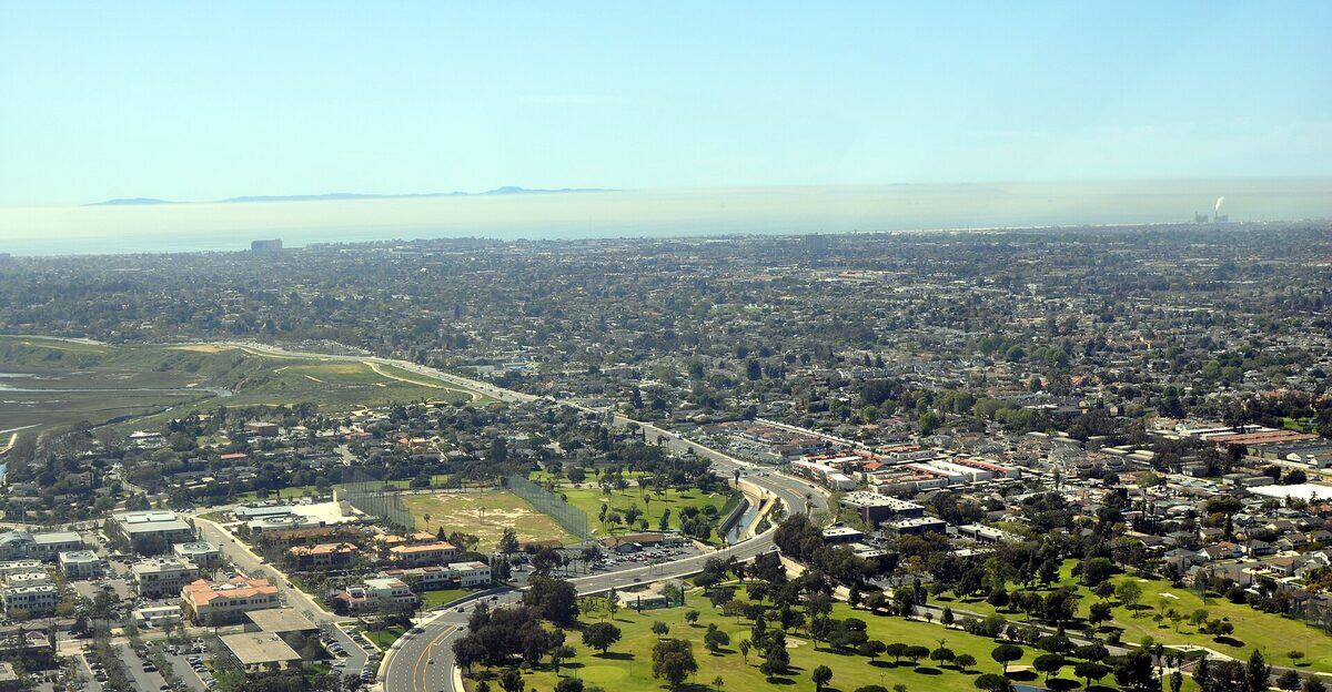 Costa Mesa 南部空拍资料图(图库照片)