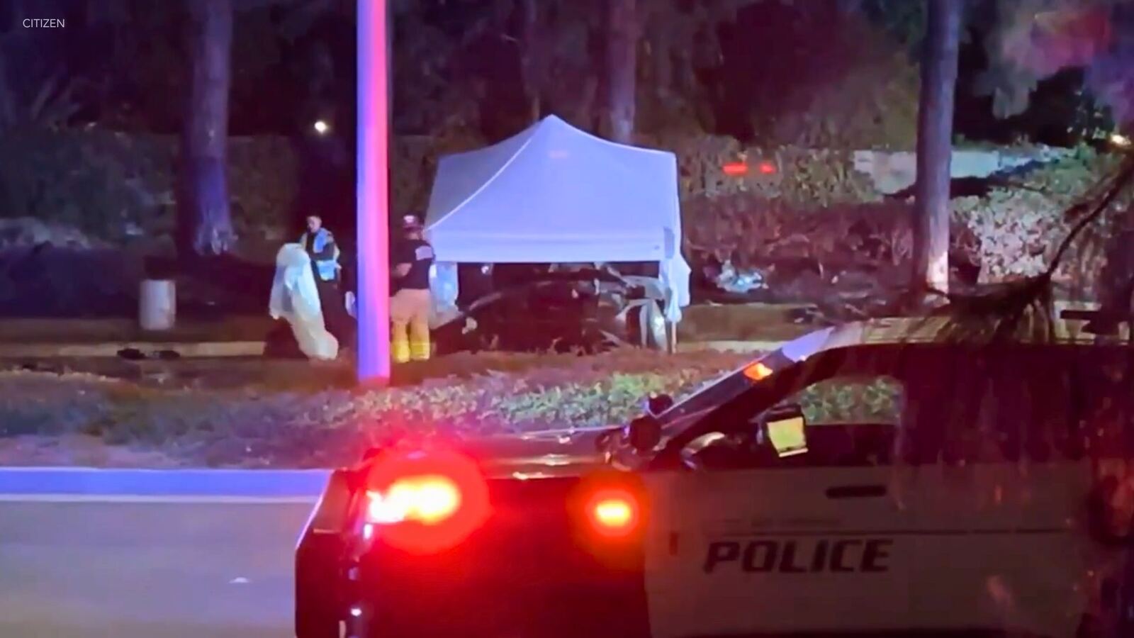 尔湾 Culver Drive 与 Deerfield Avenue 路口车祸现场，警方正在调查（2026年9月13日）