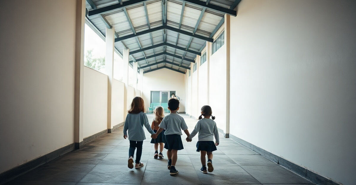 示意图(AI 生成)· 小学校园