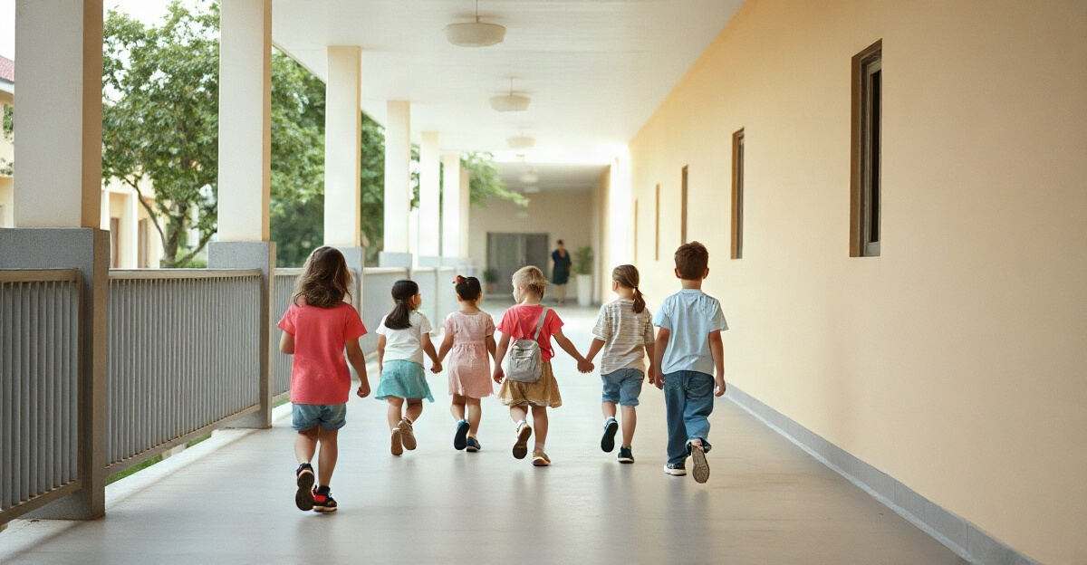 示意图(AI 生成)· 小学校园
