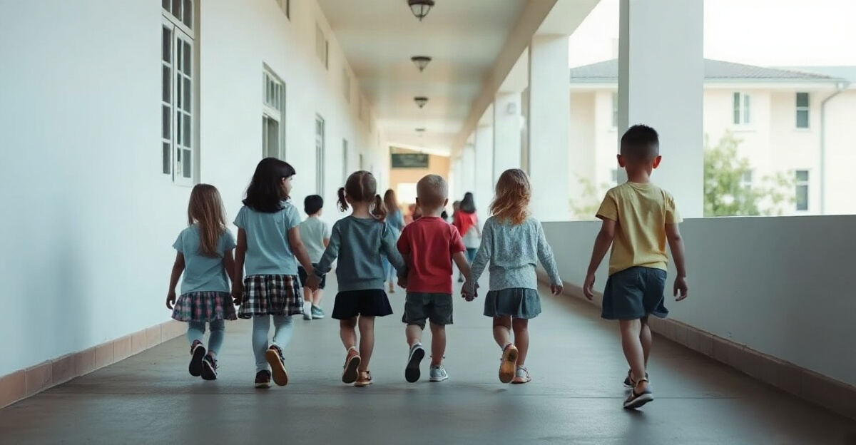 示意图(AI 生成)· 小学校园