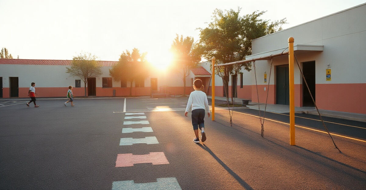 示意图（AI 生成）· 小学校园