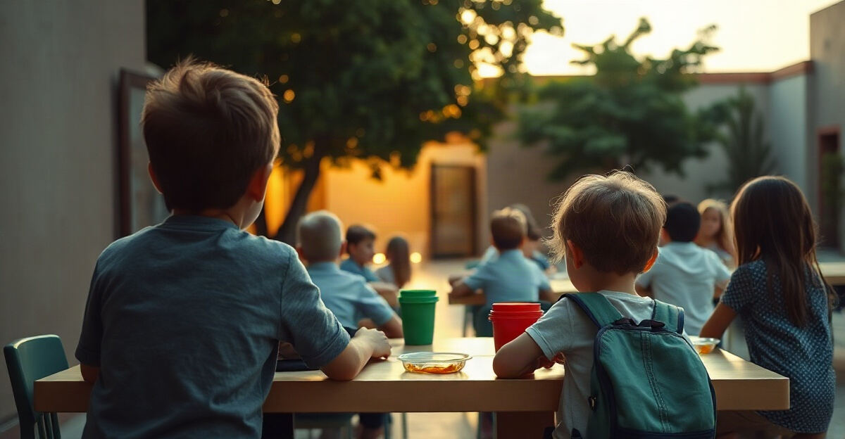 示意图(AI 生成)· 小学校园