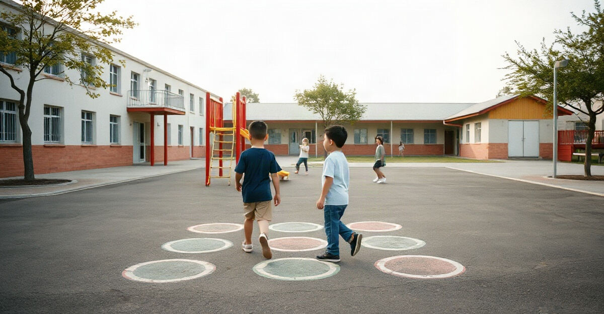 示意图(AI 生成)· 小学校园