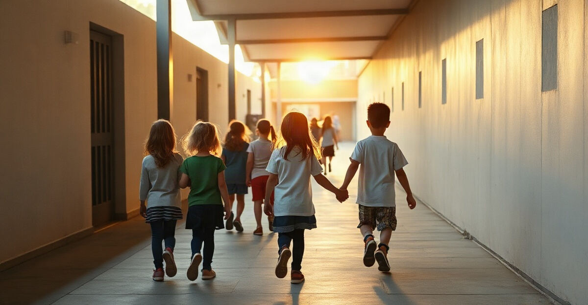示意图(AI 生成)· 小学校园