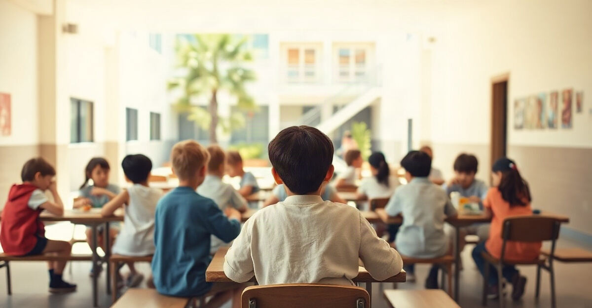 示意图（AI 生成）· 小学校园