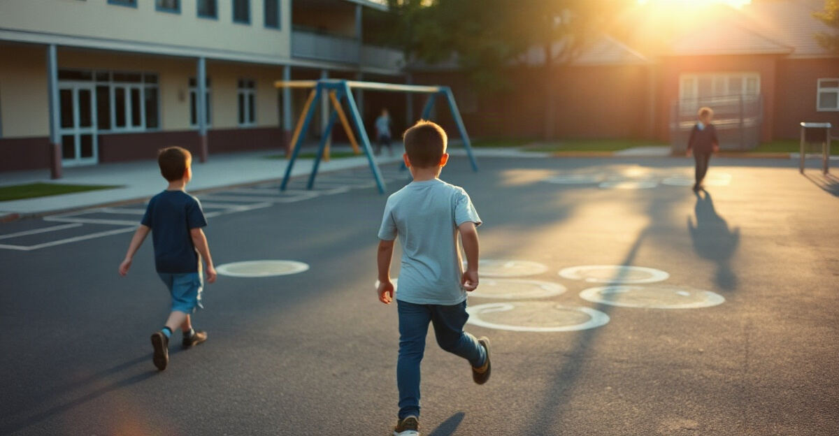 示意图(AI 生成)· 小学校园