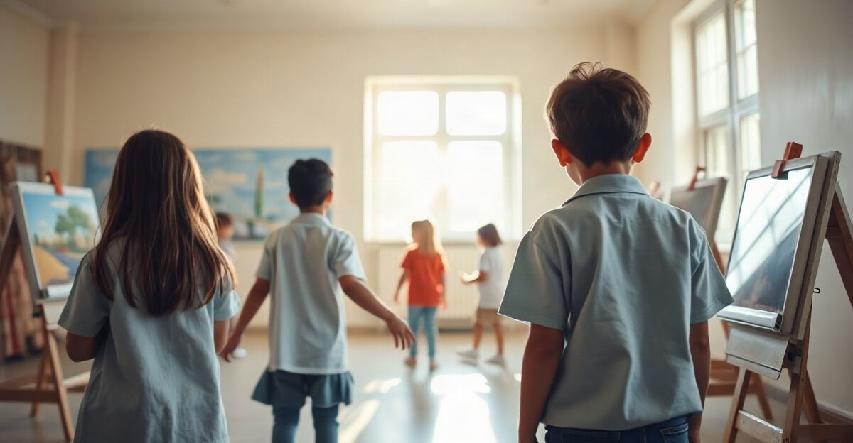 示意图（AI 生成）· 小学校园