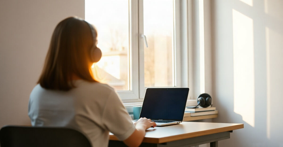 示意图（AI 生成）· 在家学习