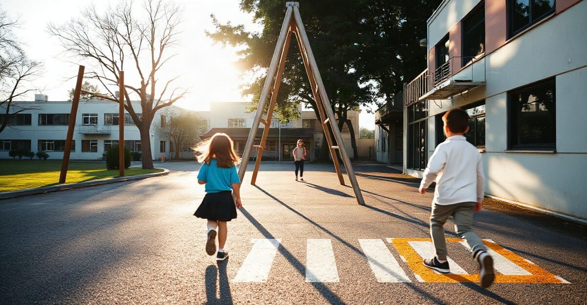 示意图（AI 生成）· 小学校园