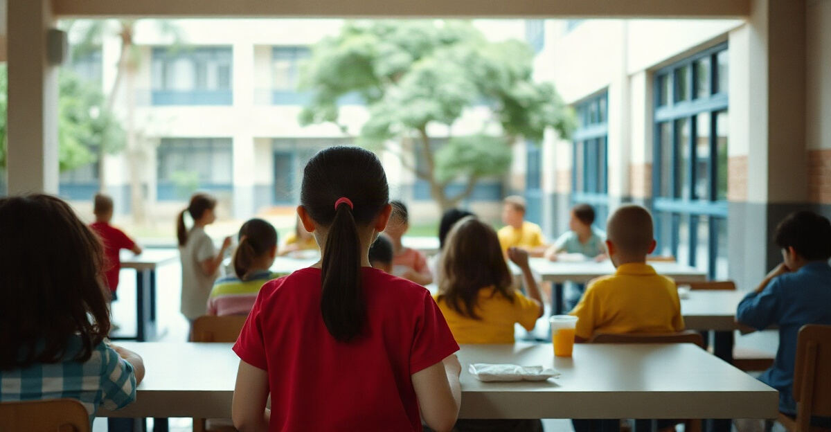 示意图（AI 生成）· 小学校园