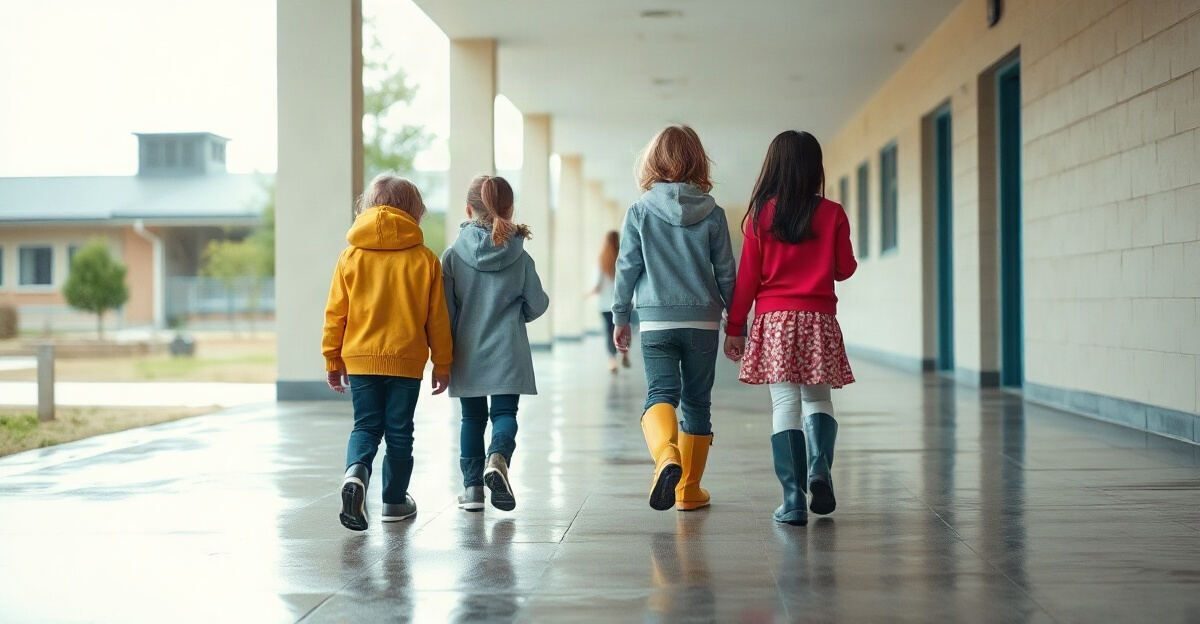示意图(AI 生成)· 小学校园