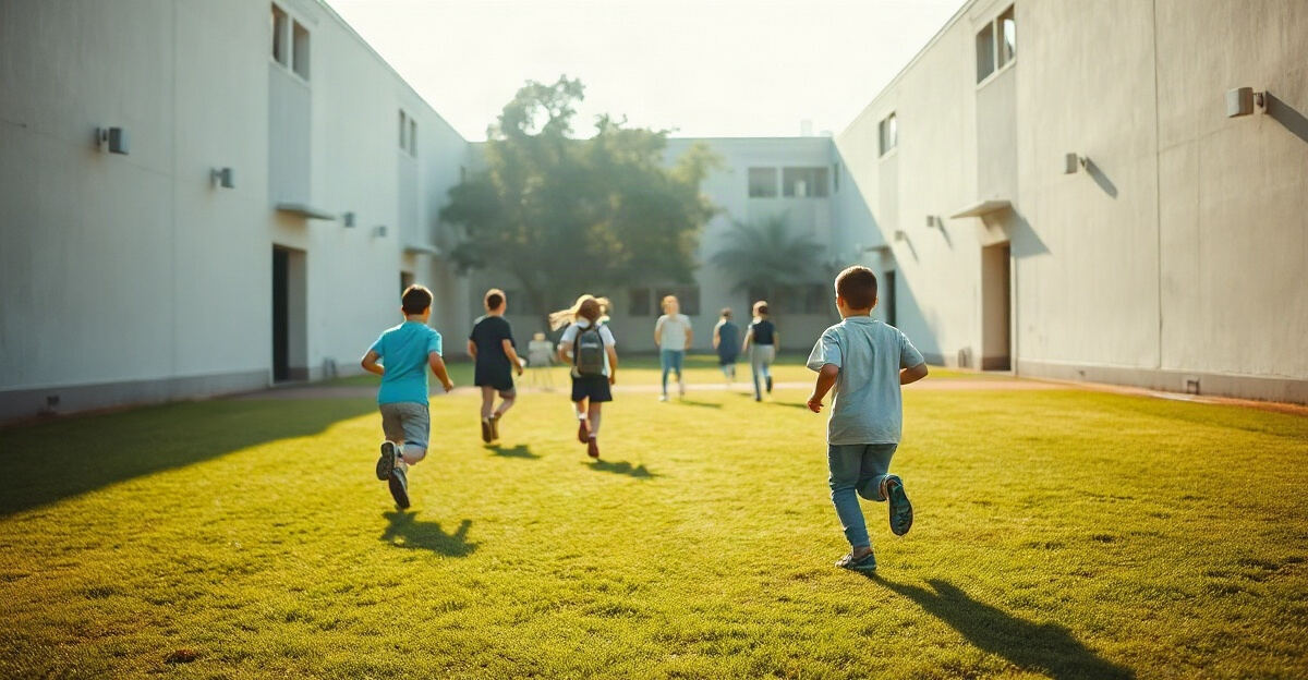示意图(AI 生成)· 小学校园