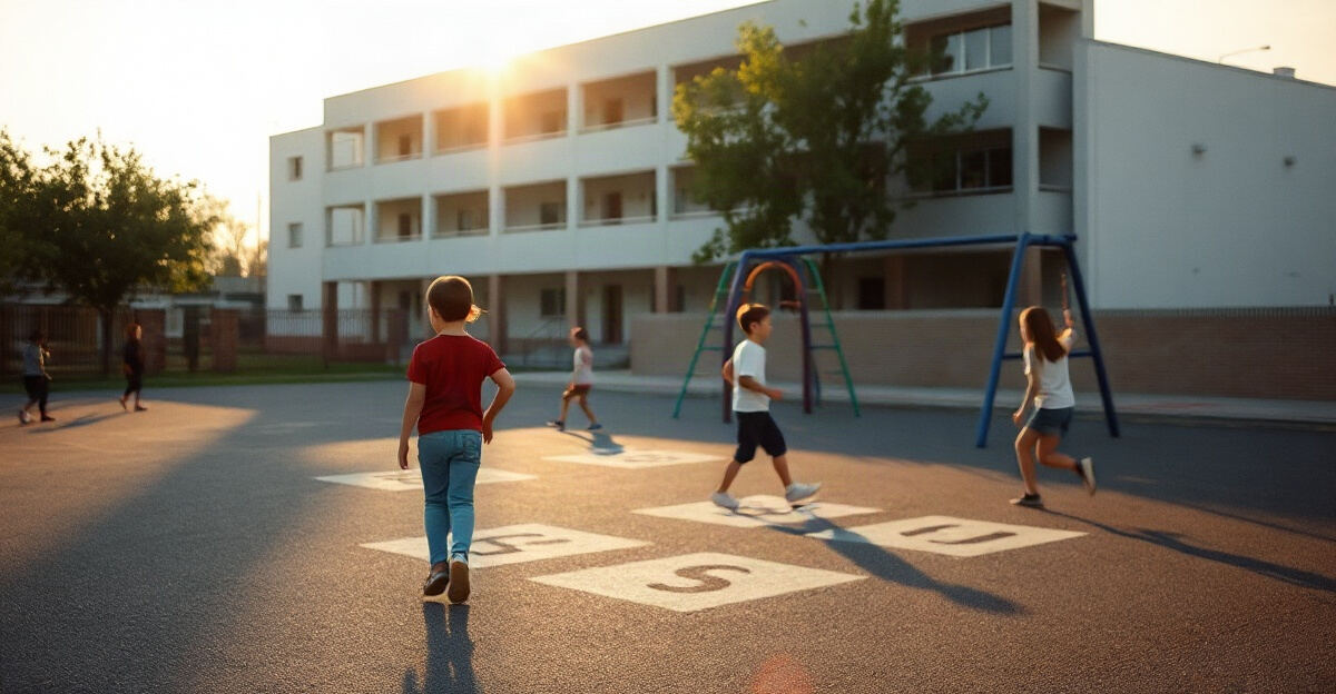 示意图(AI 生成)· 小学校园