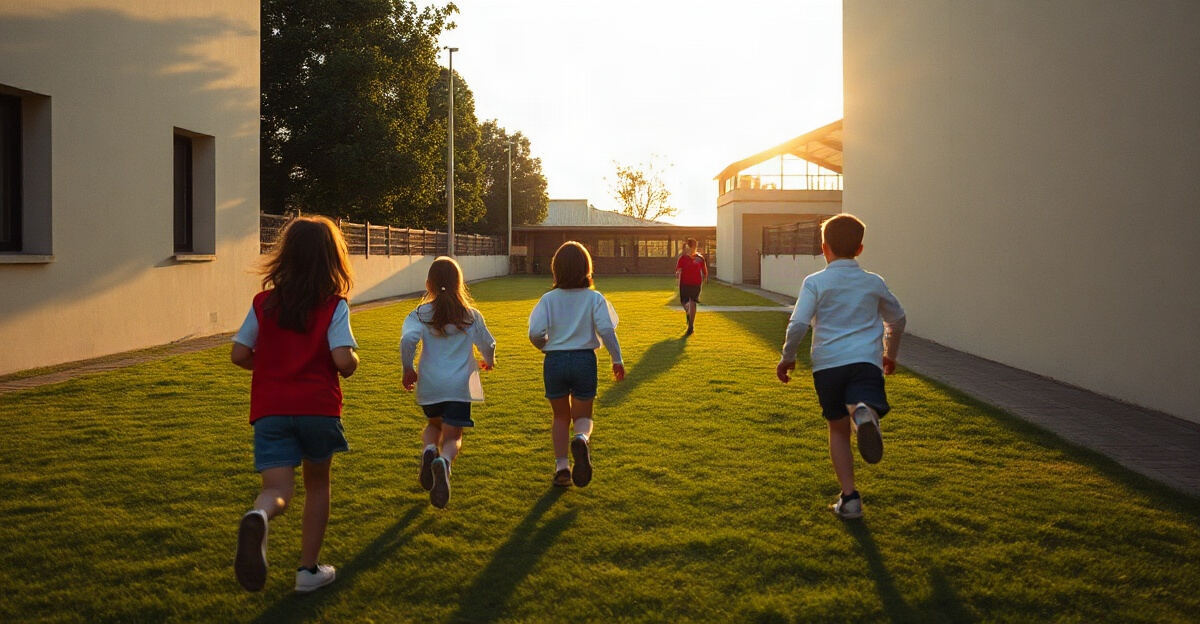 示意图(AI 生成)· 小学校园