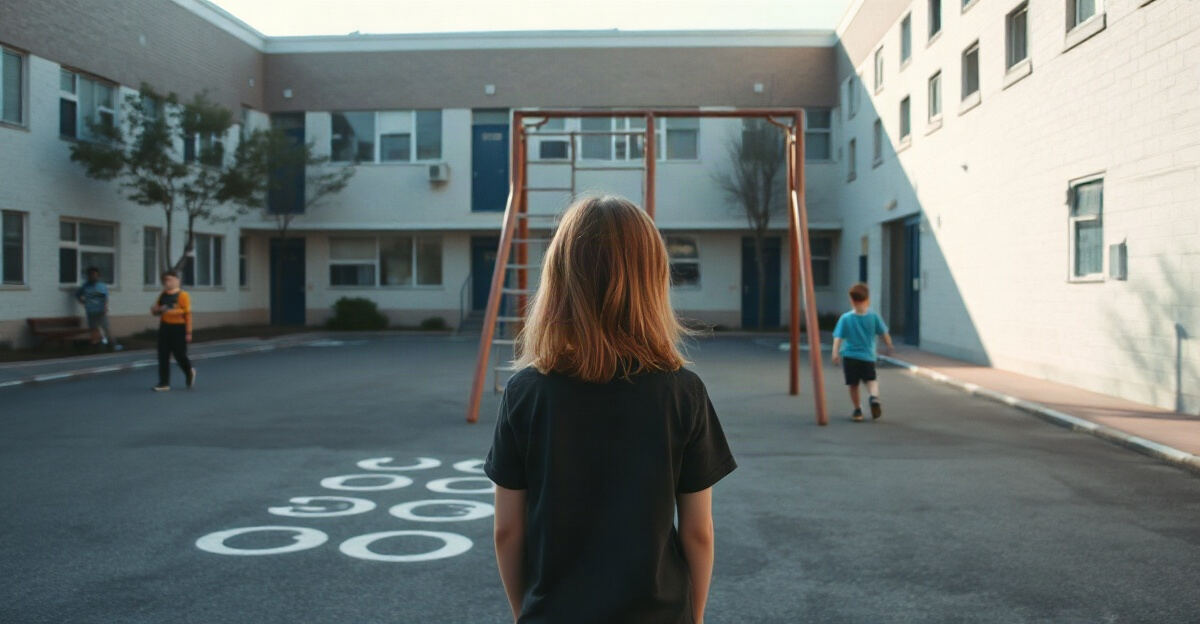 示意图（AI 生成）· 小学校园