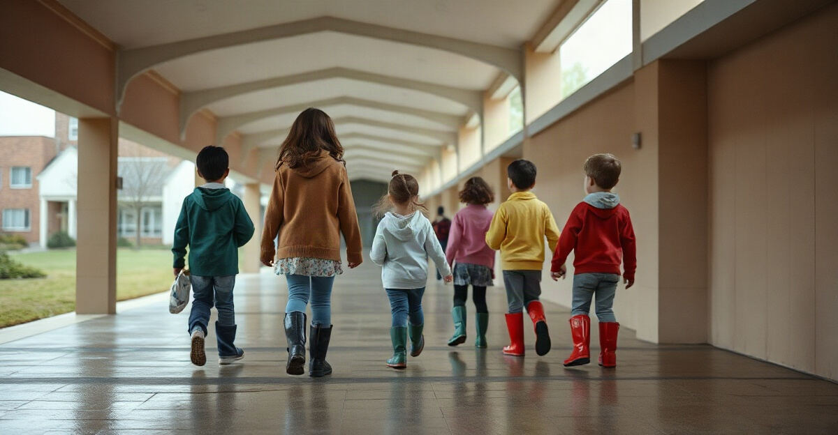 示意图（AI 生成）· 小学校园