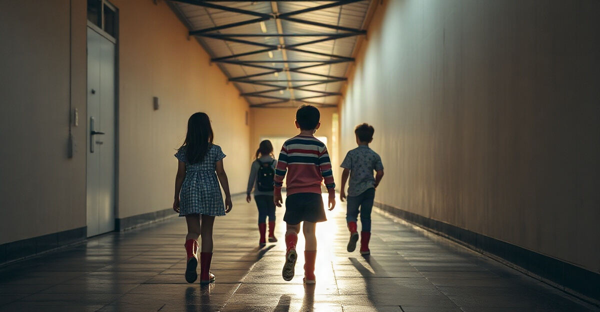 示意图（AI 生成）· 小学校园