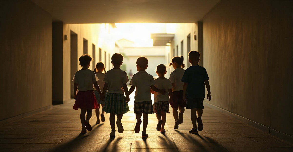 示意图（AI 生成）· 小学校园