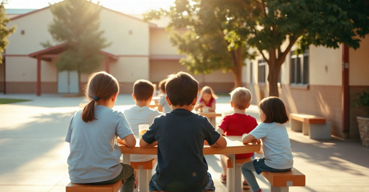 示意图（AI 生成）· 小学校园