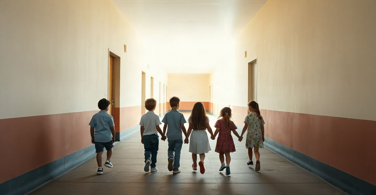 示意图(AI 生成)· 小学校园