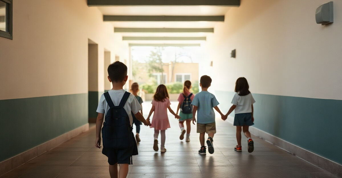 示意图(AI 生成)· 小学校园