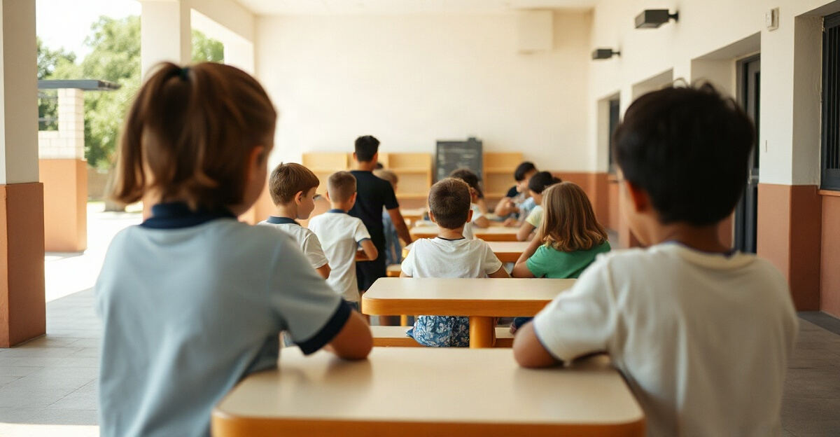 示意图（AI 生成）· 小学校园