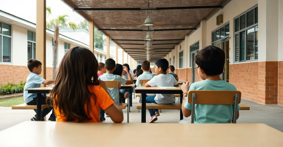 示意图（AI 生成）· 小学校园
