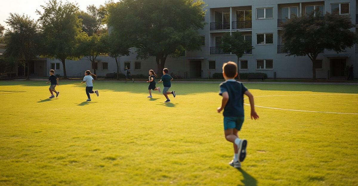 示意图（AI 生成）· 小学校园