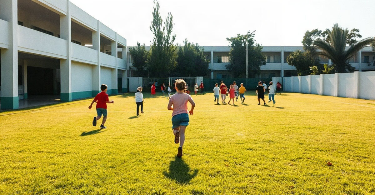 示意图(AI 生成)· 小学校园
