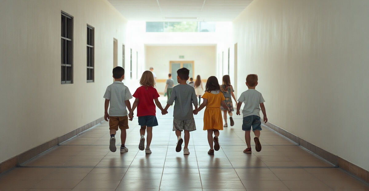 示意图(AI 生成)· 小学校园