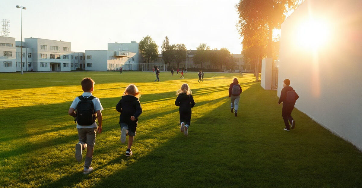 示意图（AI 生成）· 小学校园