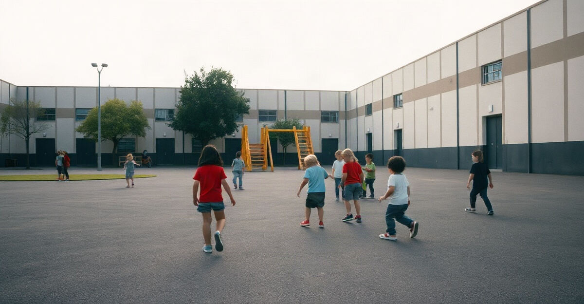 示意图(AI 生成)· 小学校园