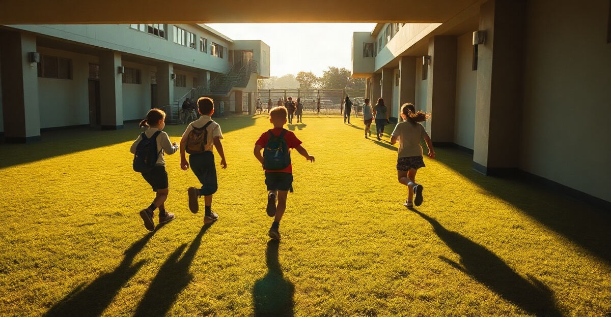 示意图（AI 生成）· 小学校园