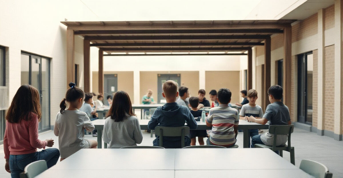 示意图(AI 生成)· 小学校园