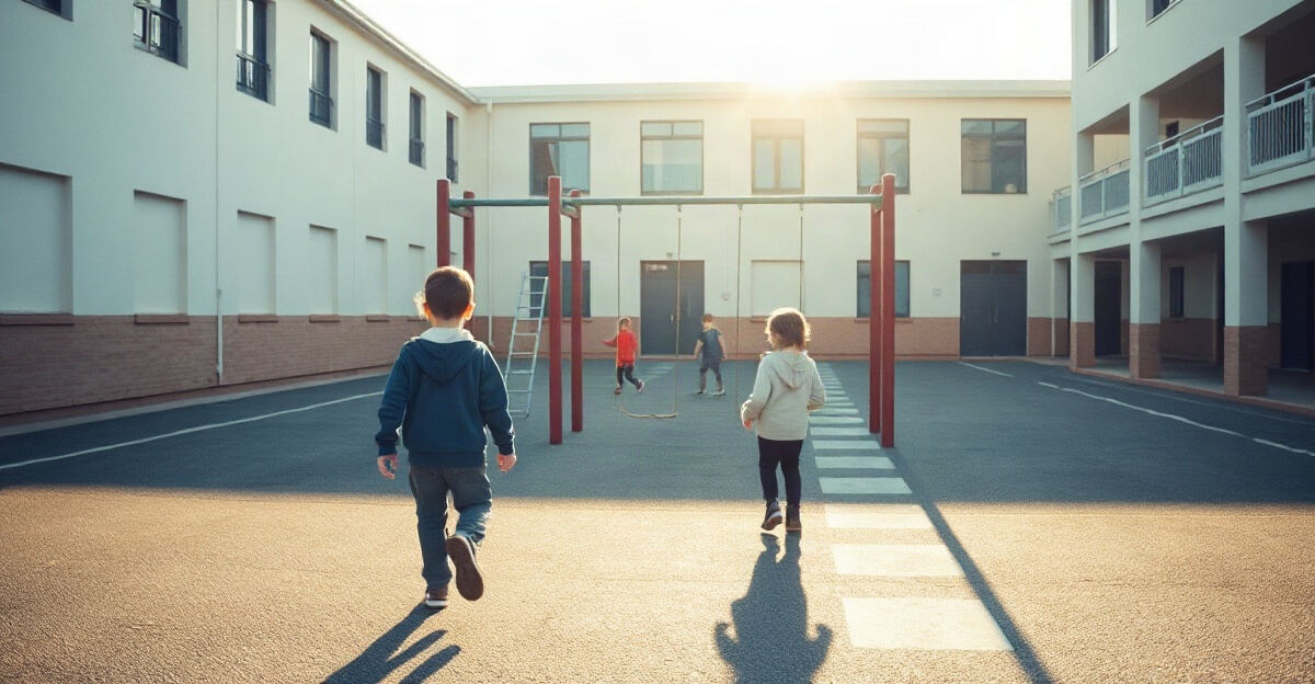 示意图(AI 生成)· 小学校园