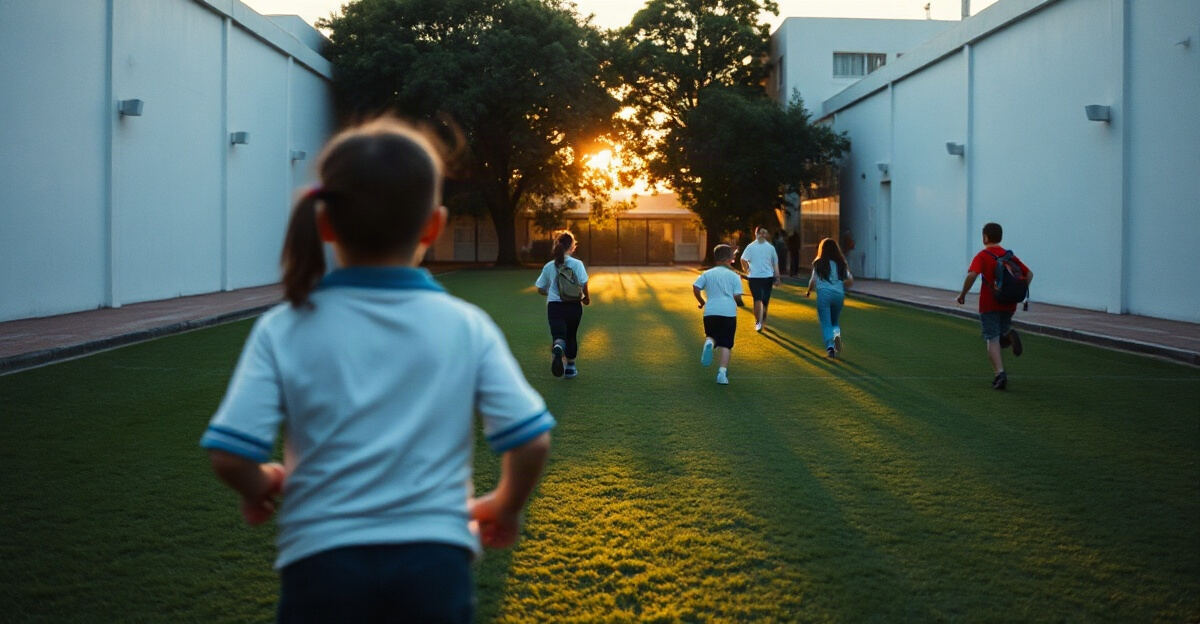 示意图(AI 生成)· 小学校园