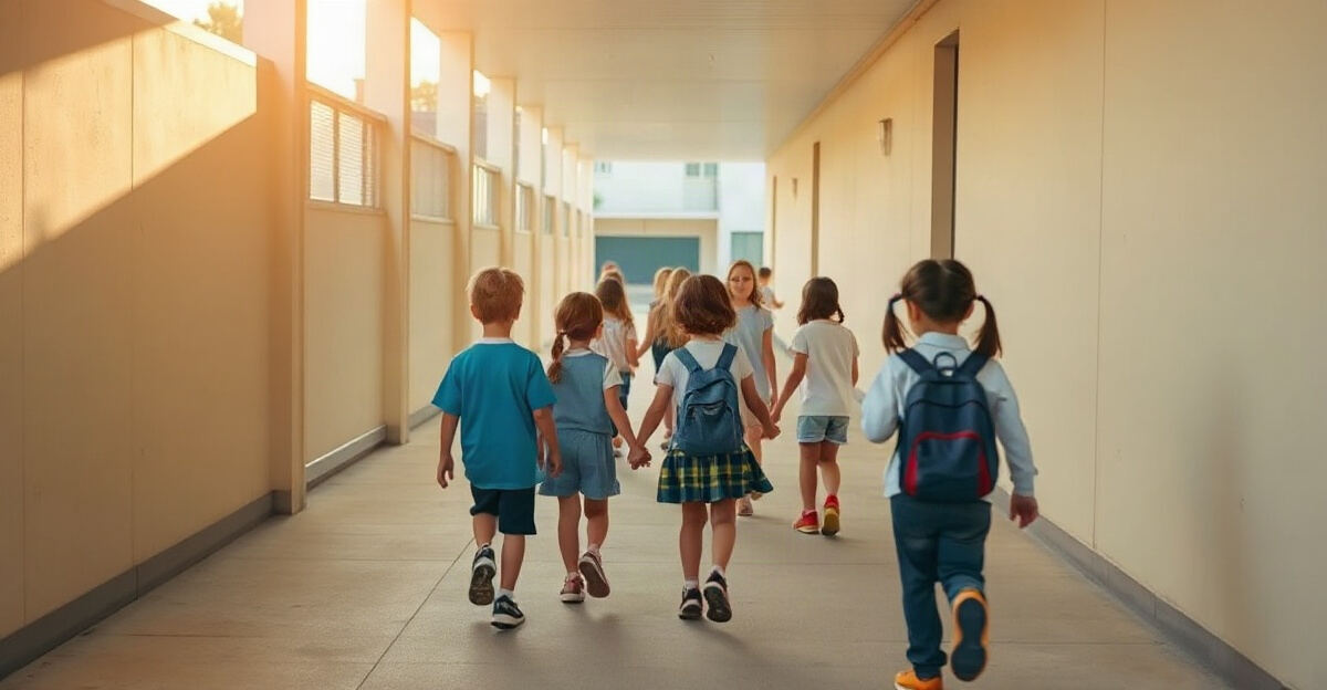 示意图(AI 生成)· 小学校园