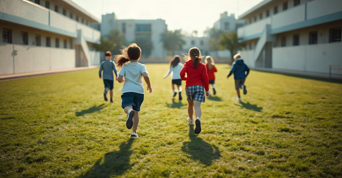 示意图(AI 生成)· 小学校园