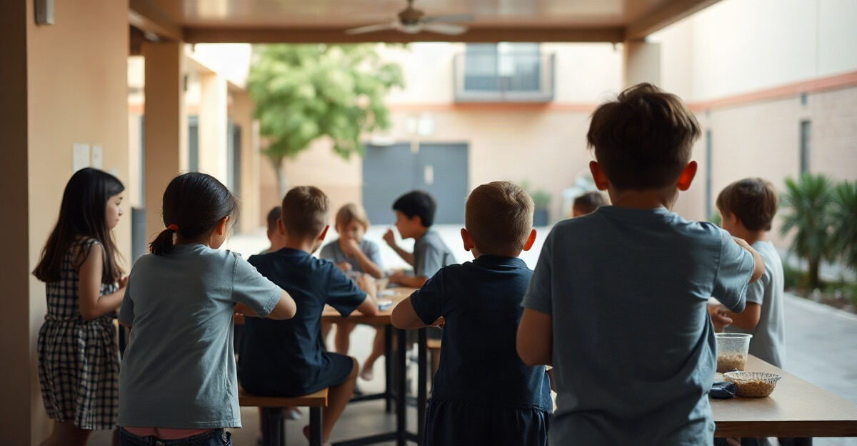 示意图（AI 生成）· 小学校园