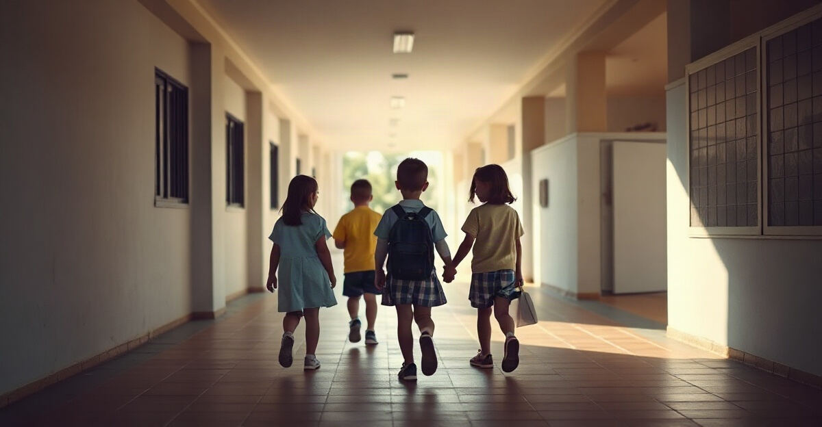 示意图(AI 生成)· 小学校园