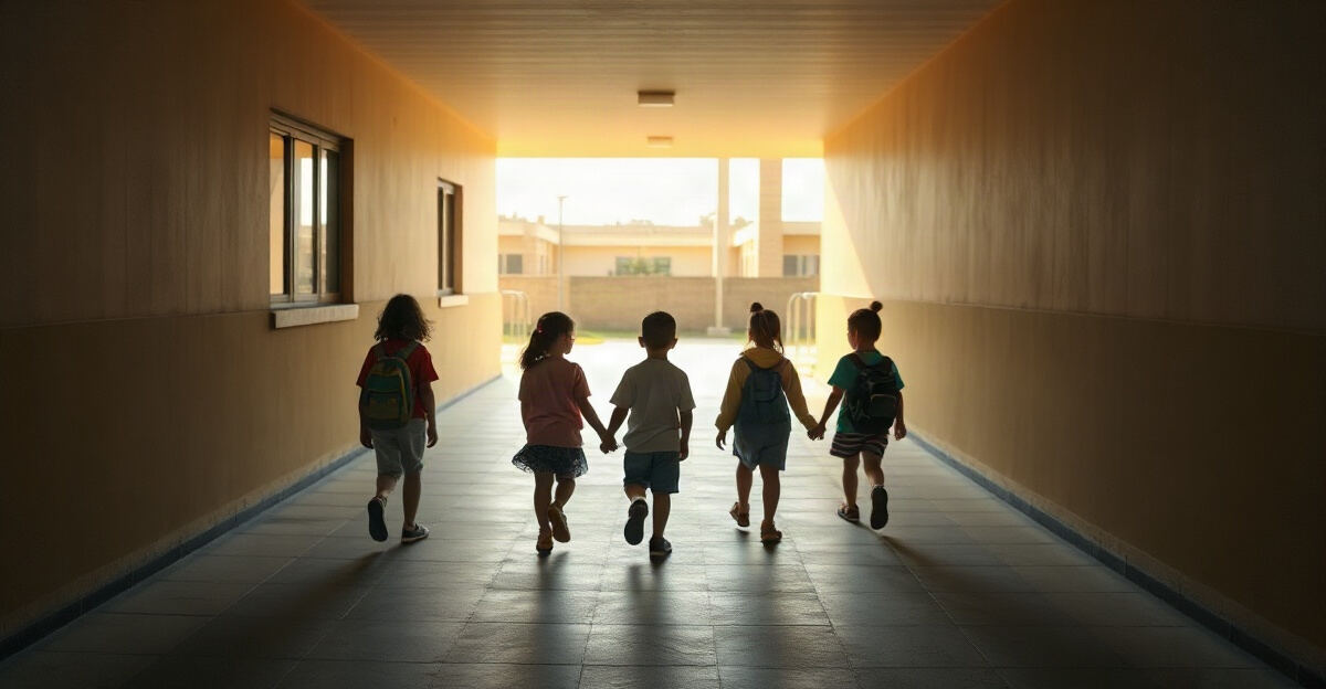 示意图(AI 生成)· 小学校园