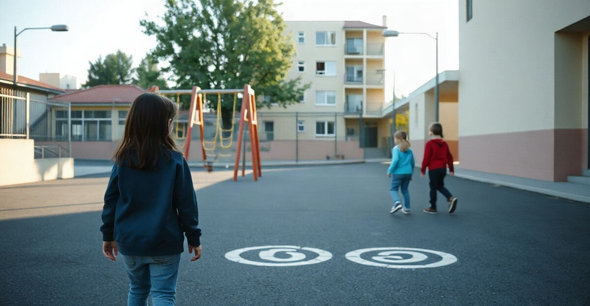 示意图(AI 生成)· 小学校园